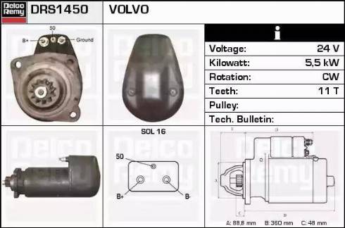 Remy DRS1450 - Стартер www.autospares.lv