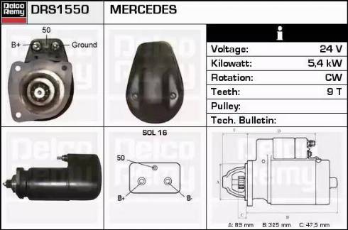 Remy DRS1550 - Стартер www.autospares.lv