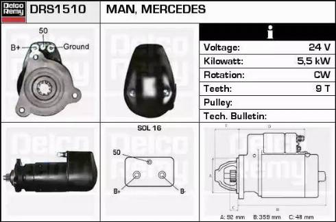 Remy DRS1510 - Стартер www.autospares.lv