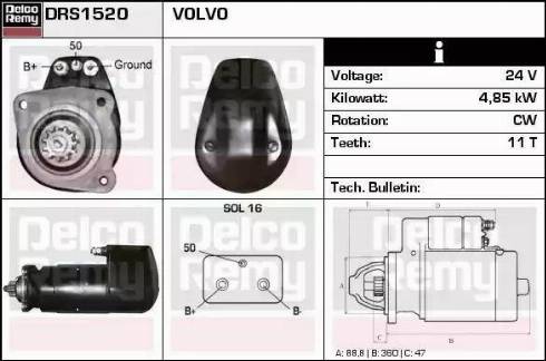 Remy DRS1520 - Стартер www.autospares.lv