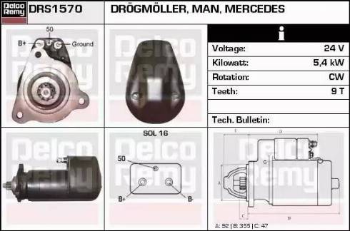 Remy DRS1570 - Starteris www.autospares.lv