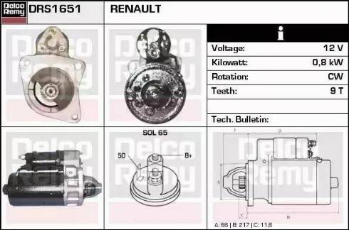 Remy DRS1651 - Starteris autospares.lv