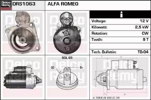 Remy DRS1063 - Starteris autospares.lv