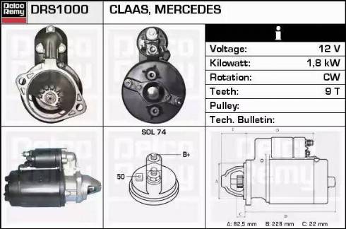 Remy DRS1000 - Starteris www.autospares.lv