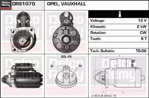 Remy DRS1070 - Starteris www.autospares.lv