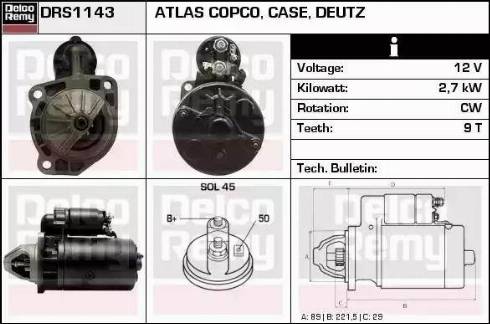 Remy DRS1143 - Starter www.autospares.lv