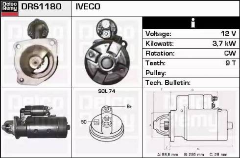 Remy DRS1180 - Starteris autospares.lv