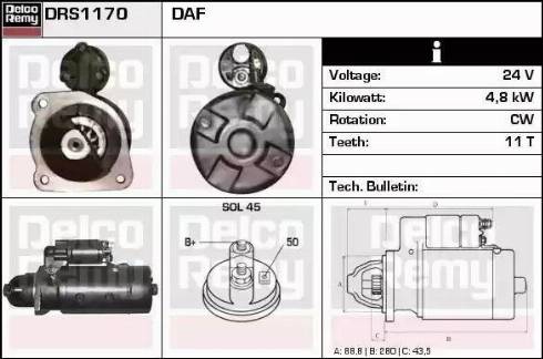 Remy DRS1170 - Starteris www.autospares.lv