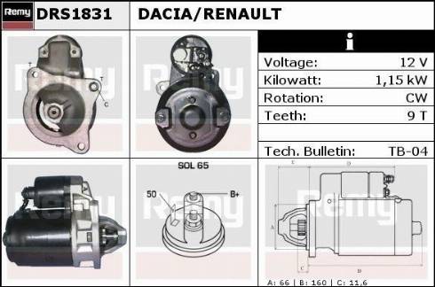 Remy DRS1831X - Стартер www.autospares.lv