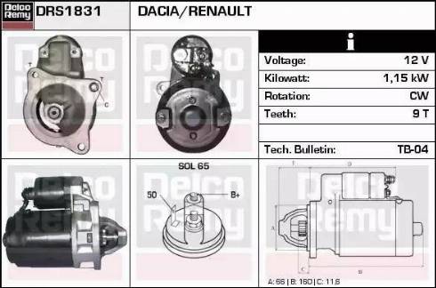 Remy DRS1831 - Стартер www.autospares.lv