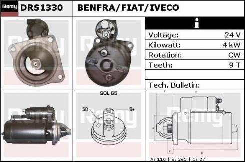 Remy DRS1330X - Starteris www.autospares.lv