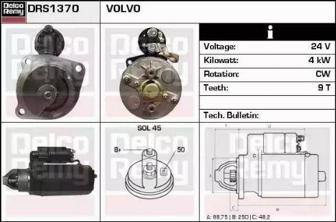 Remy DRS1370 - Starteris autospares.lv