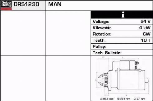 Remy DRS1290 - Starteris www.autospares.lv