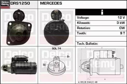 Remy DRS1250 - Стартер www.autospares.lv