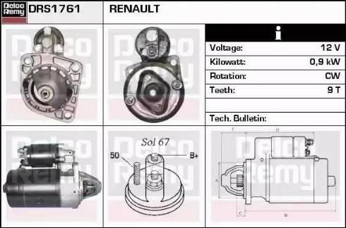 Remy DRS1761 - Starteris autospares.lv