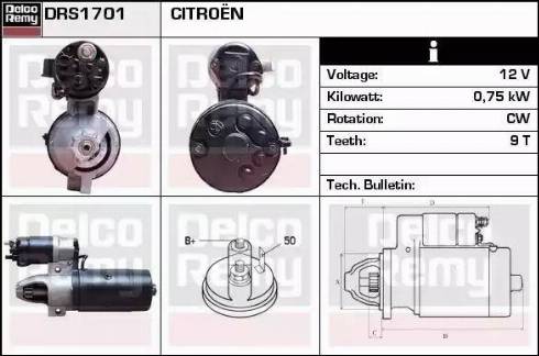 Remy DRS1701 - Стартер www.autospares.lv