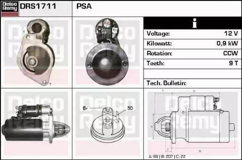 Remy DRS1711 - Starter www.autospares.lv