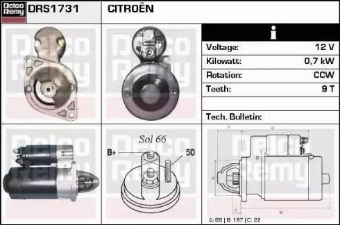 Remy DRS1731 - Starteris autospares.lv