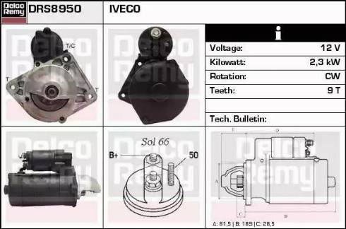 Remy DRS8950 - Стартер www.autospares.lv