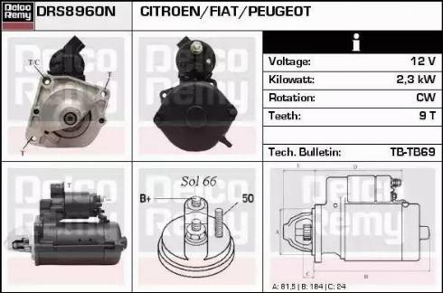 Remy DRS8960N - Starteris www.autospares.lv