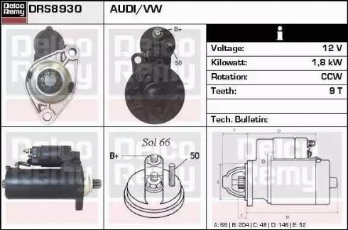 Remy DRS8930 - Starteris autospares.lv