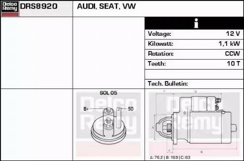 Remy DRS8920 - Starter www.autospares.lv