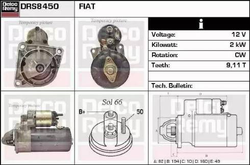 Remy DRS8450 - Starteris autospares.lv