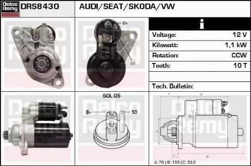 Remy DRS8430 - Starteris autospares.lv