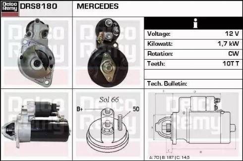 Remy DRS8180 - Starter www.autospares.lv