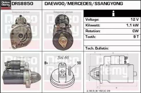 Remy DRS8850 - Стартер www.autospares.lv