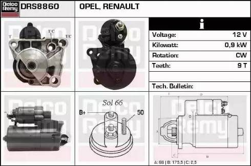 Remy DRS8860 - Starteris www.autospares.lv