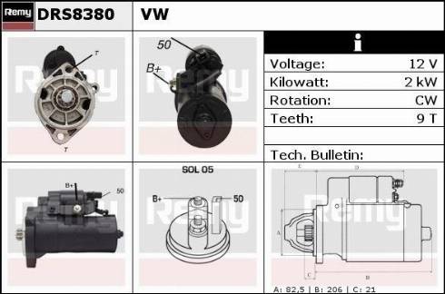 Remy DRS8380X - Starteris www.autospares.lv