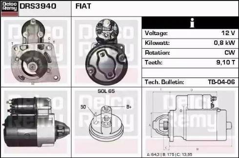 Remy DRS3940N - Starteris www.autospares.lv