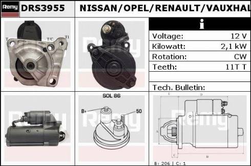 Remy DRS3955X - Стартер www.autospares.lv