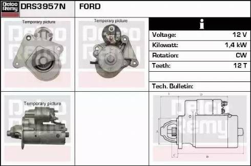 Remy DRS3957N - Starteris www.autospares.lv