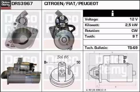 Remy DRS3967 - Стартер www.autospares.lv