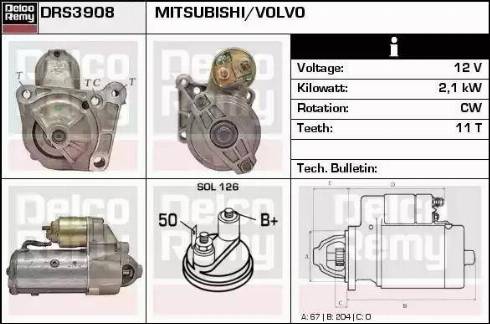 Remy DRS3908 - Starter www.autospares.lv