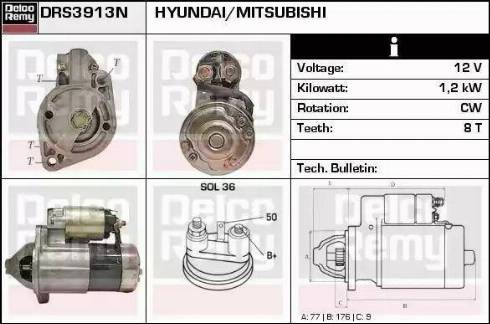 Remy DRS3913 - Starteris www.autospares.lv