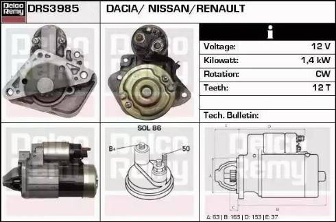 Remy DRS3985 - Starter www.autospares.lv