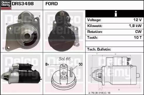 Remy DRS3498 - Starteris autospares.lv