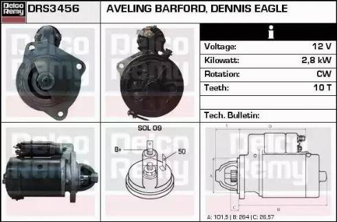 Remy DRS3456 - Starteris www.autospares.lv