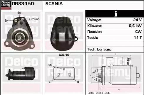 Remy DRS3450 - Starteris autospares.lv