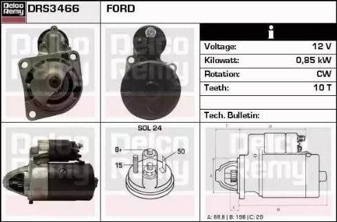 Remy DRS3466 - Starteris www.autospares.lv