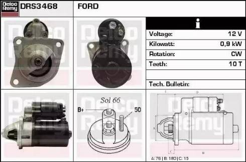 Remy DRS3468 - Стартер www.autospares.lv