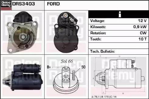 Remy DRS3403 - Стартер www.autospares.lv