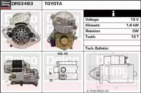 Remy DRS3483 - Стартер www.autospares.lv