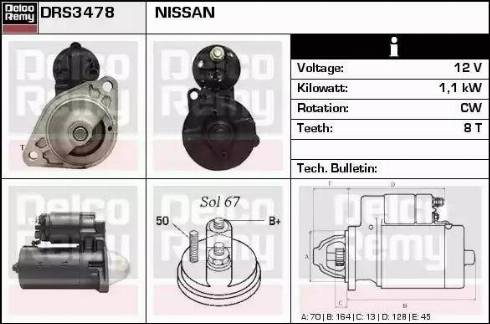 Remy DRS3478 - Starter www.autospares.lv