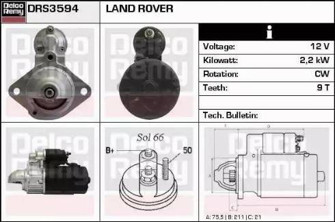 Remy DRS3594 - Стартер www.autospares.lv