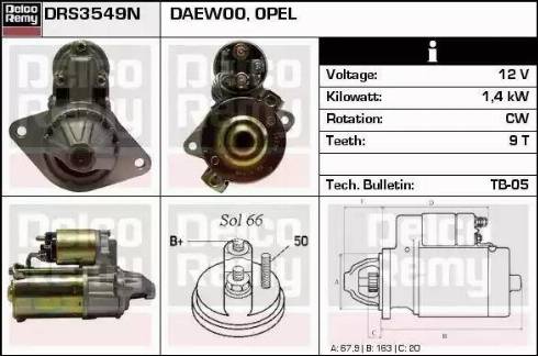 Remy DRS3549N - Starteris autospares.lv