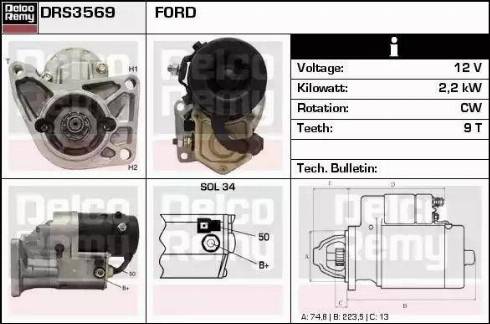 Remy DRS3569 - Starter www.autospares.lv